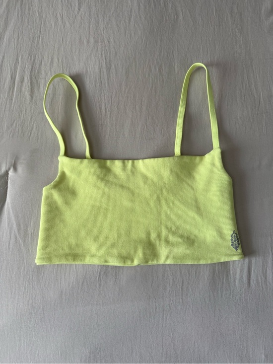 Free People Tops - Free People Movement Neon Yellow Ribbed Cropped Tank